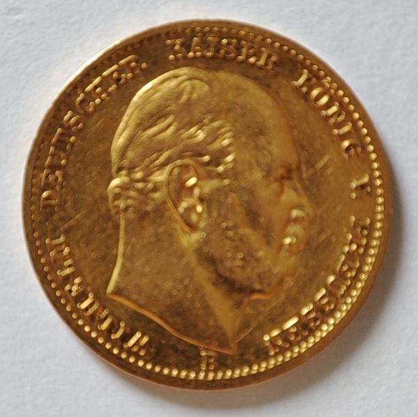 Kaiserreich 10 Mark Gold Preussen Wilhelm I 1973 B ss